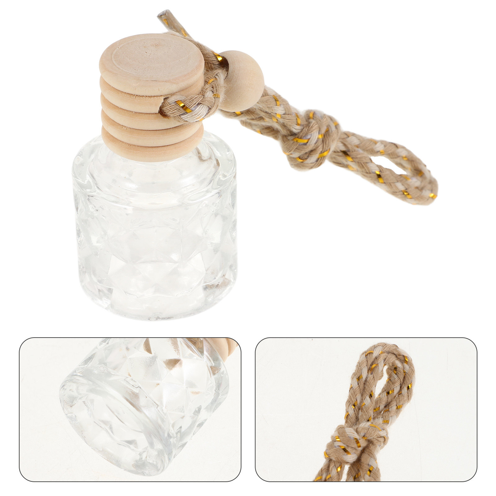Car Air Freshener - 2 adet Cam Esans Yağı Şişesi,