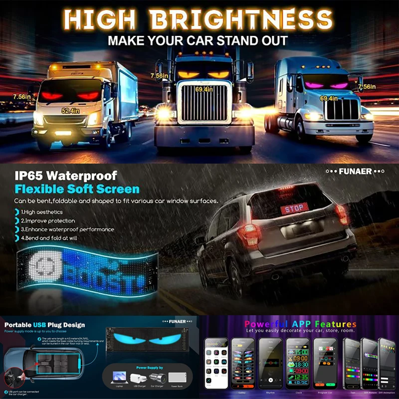 Led Ekran Kamyon Göz Araba Bur - Car Led Light incelemesi ve fiyatı